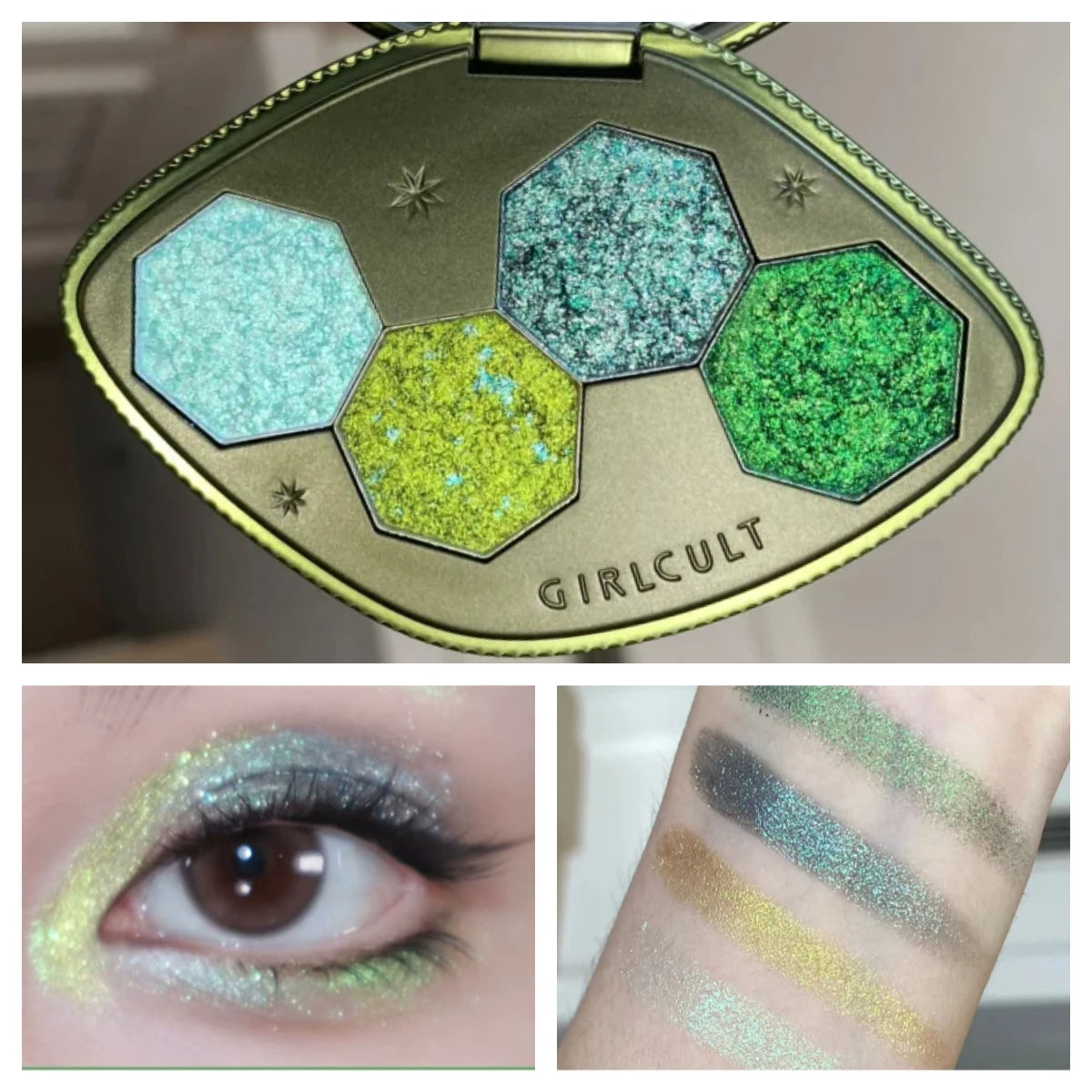 Girlcult 4-Color Eyeshadow Palette – Matte, Shimmer & Smoky Eyeshadow Palette HIP