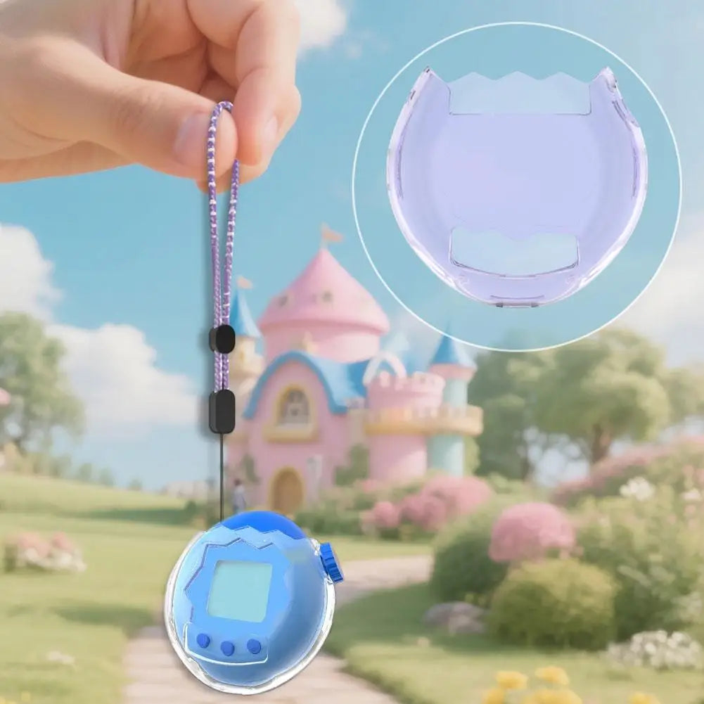 For Tamagotchi Paradise Transparent Protective Case Dustproof PC Hard Shell with Lanyard Anti-Scratch Clear Cover Game Console HIP
