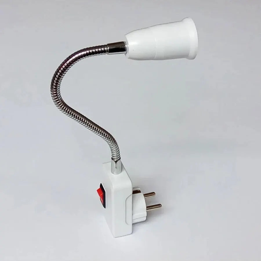 EU US Plug to E27 Lamp Holder Light Bulb Socket With Switch Flexible Lamp Base Conversion Table Lamp Converter 20cm 30cm 50cm HIP