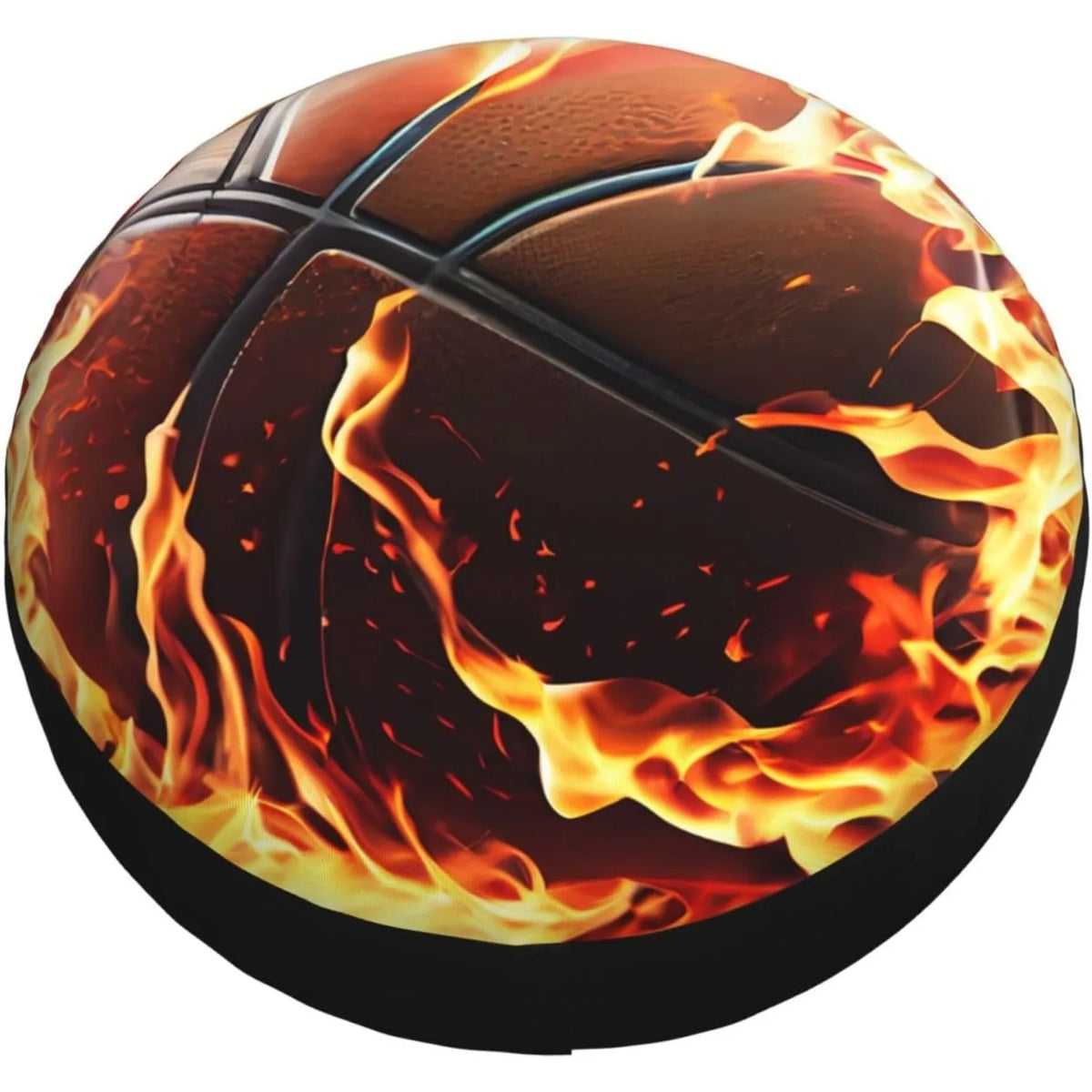 Burning Flame Basketball Spare Tire Cover – Weatherproof Spare Tire Cover HIP