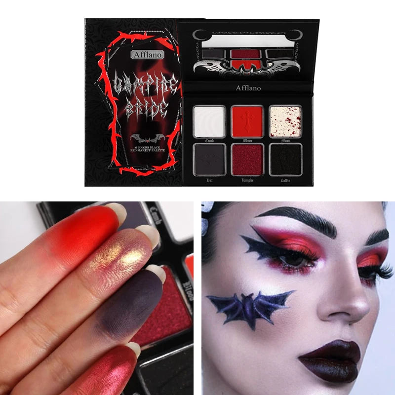Afflano Goth Eyeshadow Palette – 6 Dark Pigmented Shades Eyeshadow Palette HIP