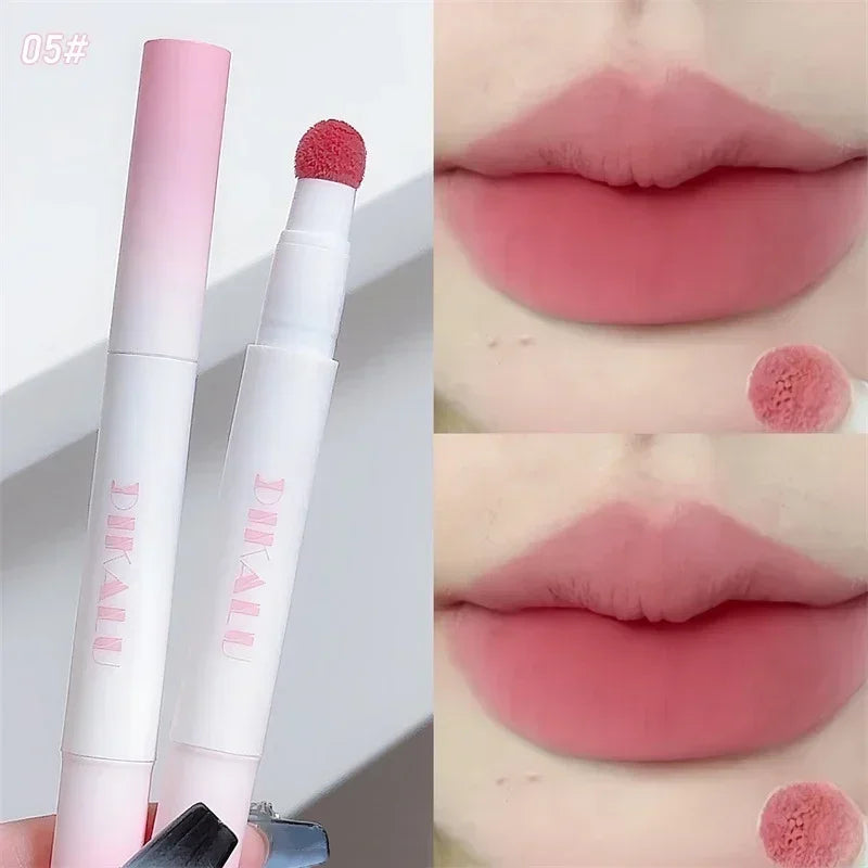 Lip Powder Cream Air Cushion Lips Cream Matte Brick Red Lip Glaze Mud Lipstick Pen Non-Stick Cup Female Lip Tint Korean Makeup HIP 05