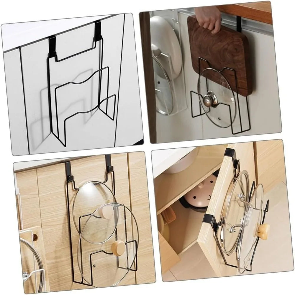 Metal Pot Lid Holder Rack – Space-Saving Kitchen Organizer Pot Lid Rack HIP