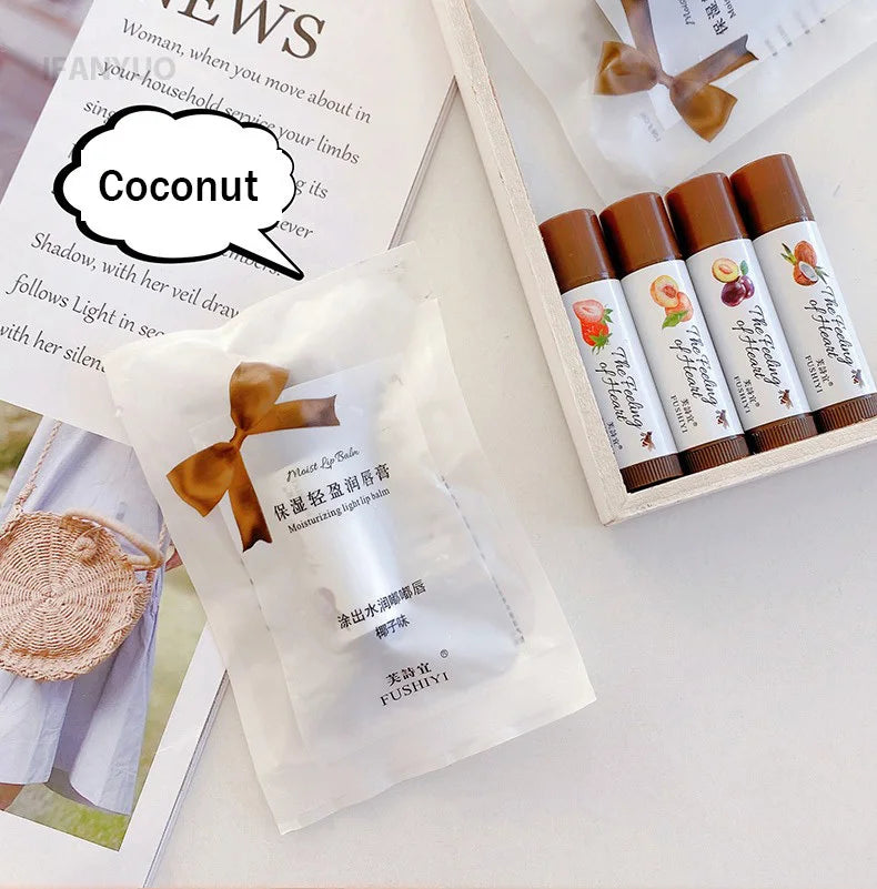 1Pc Fruity Lip Balm Moisturizing Lip Gloss Nature Nourishing Temperature Change Colors Lipstick Cute Jelly Tinted Lip Care Gifts HIP