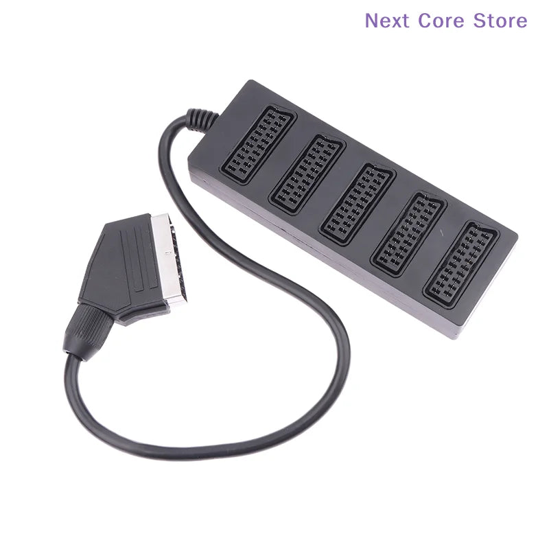 21-Pin SCART 5-Way Splitter | 1 Male to 5 Female Adapter SCART Splitter Adapter HIP