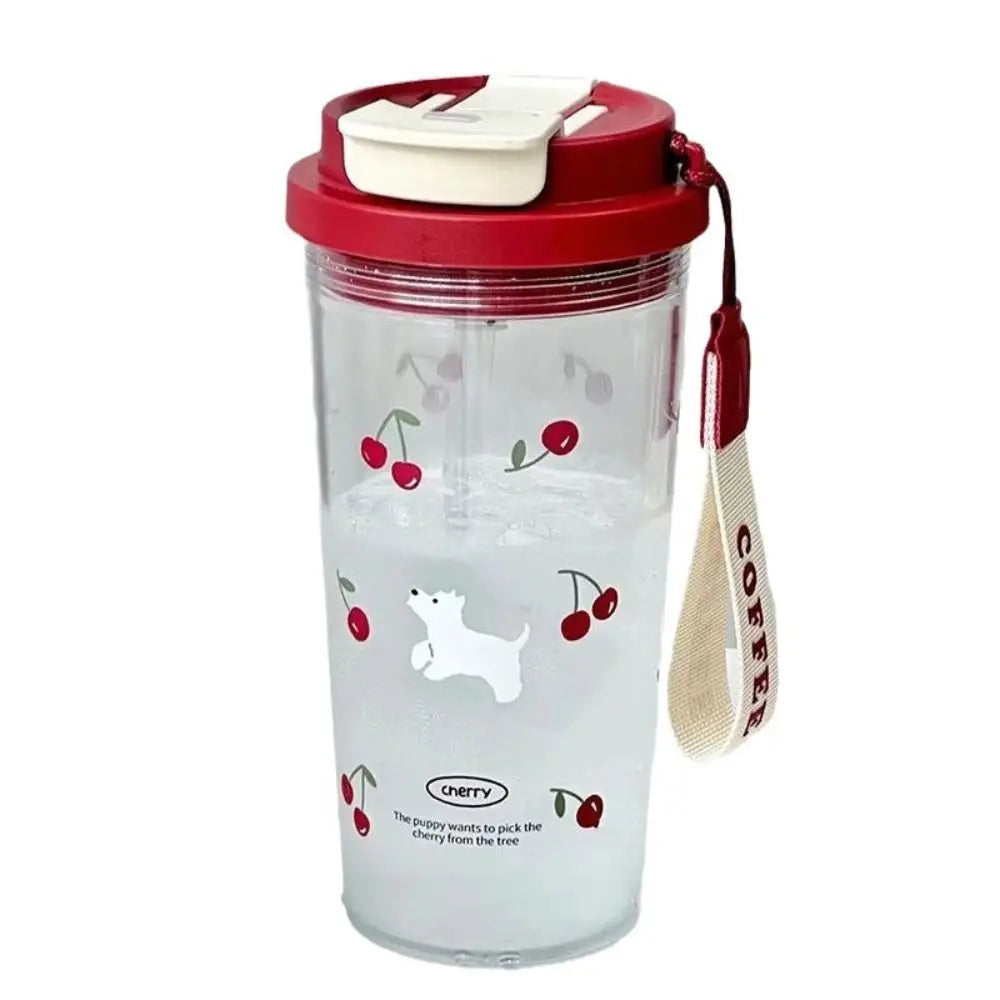 550ml Portable Leak-Proof Plastic Water Cup with Carrying Rope Portable Water Cup HIP