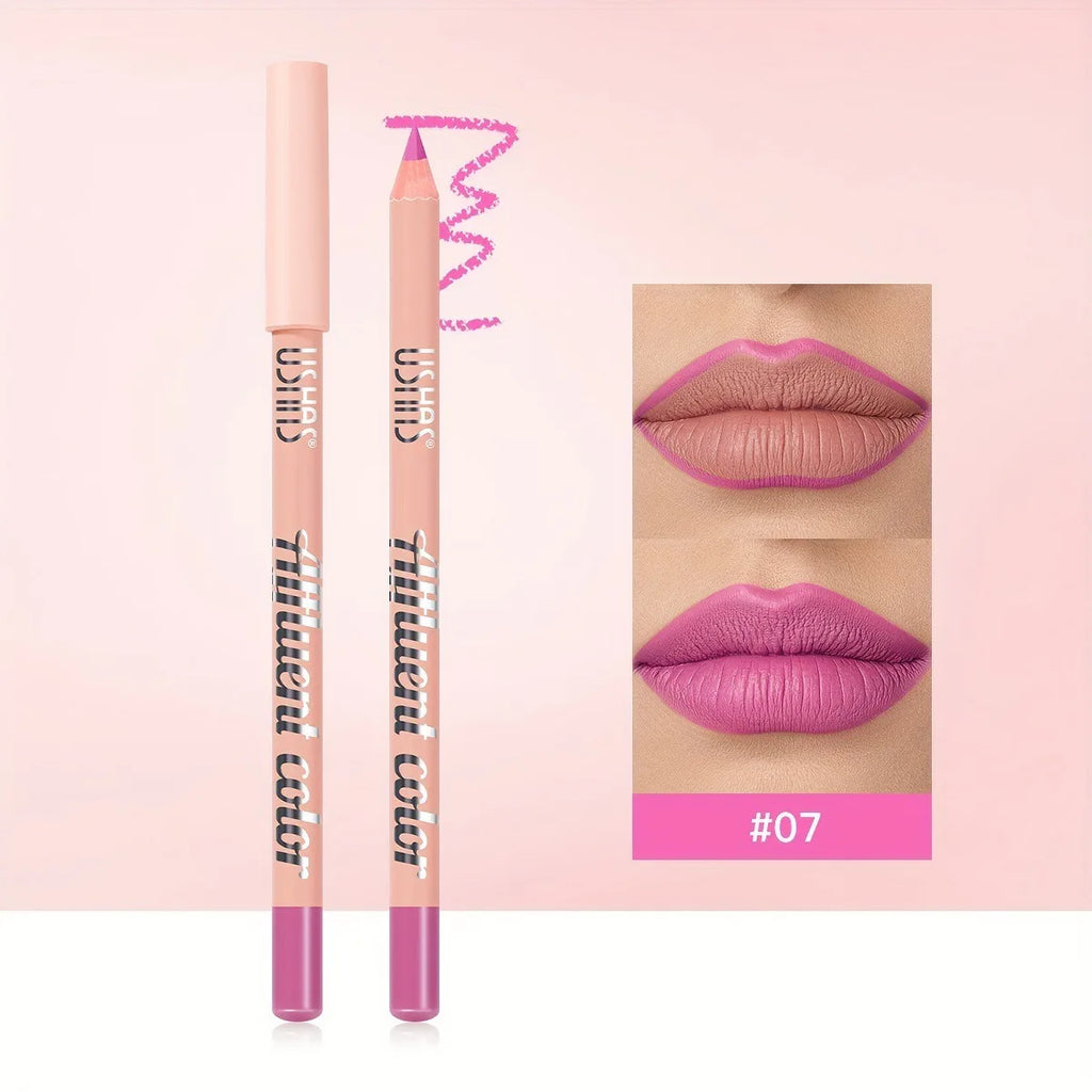 Ultra Matte Lip Liner Pencil Long-lasting Silky Smooth Outline and Filling Lips Contouring Versatile Shades for All Skin Types HIP 07