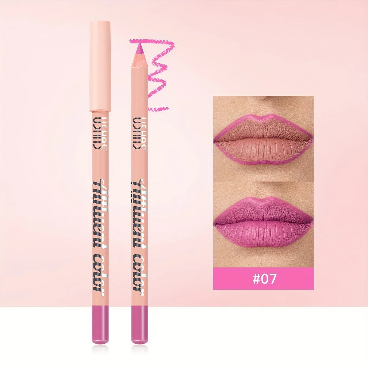 Ultra Matte Lip Liner Pencil Long-lasting Silky Smooth Outline and Filling Lips Contouring Versatile Shades for All Skin Types HIP 07