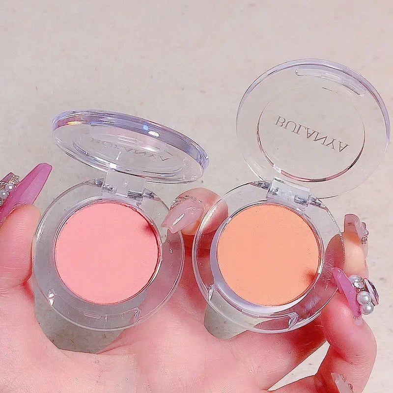 Nude Matte Blush Highlighter Contouring Powder Creamy Monochrome Women Peach Orange Natural Blush Purple Blue Face Brightening HIP