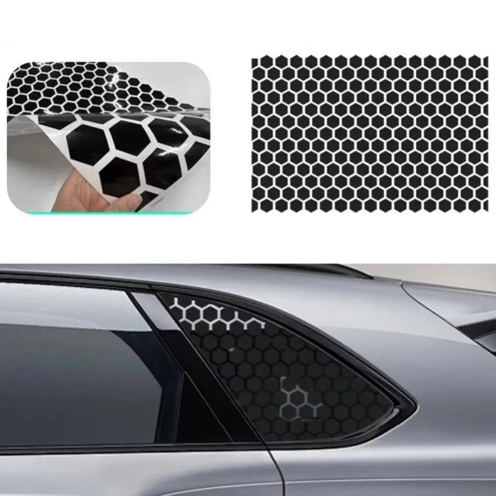 Honeycomb Matte Black Car Window Vinyl Sticker 75x50cm Car Window Decal HIP