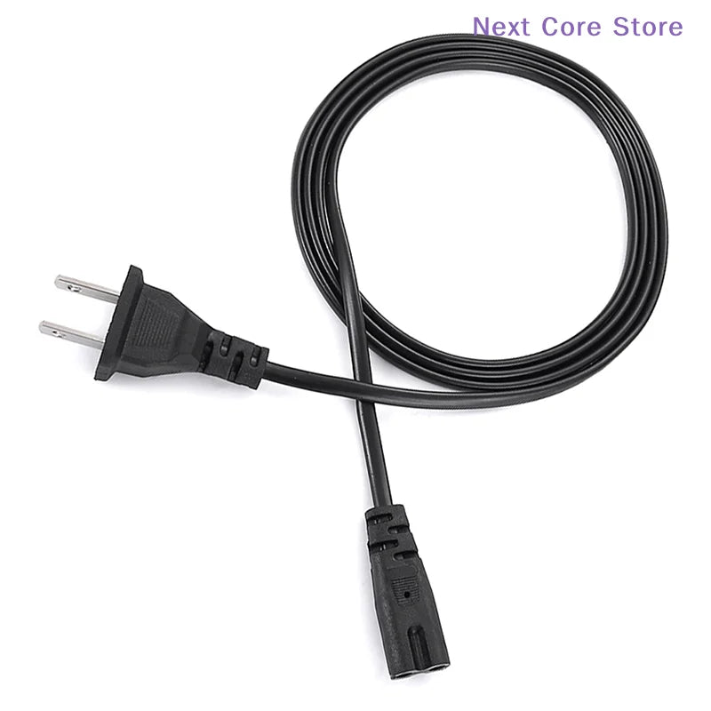 IEC C7 2-Pin Power Cable EU/US Plug – 1.5m Black Cord Power Cable HIP
