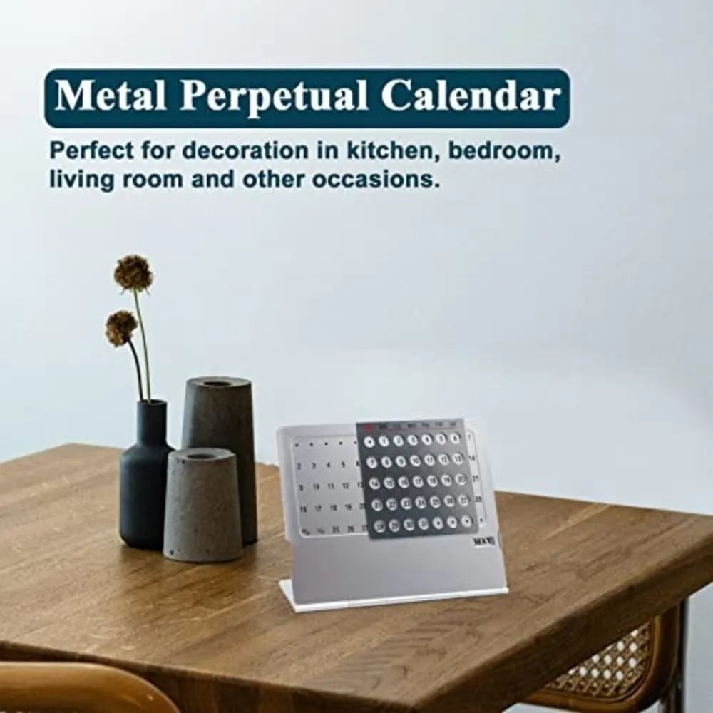 Aluminum Perpetual Desk Calendar – Adjustable Mini Standing Perpetual Desk Calendar HIP