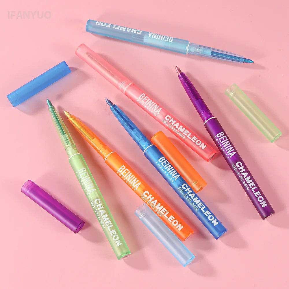 Shiny Chameleon Metallic Yellow Eyeliner Gel Pen Eyeshadow Multicolor Eye Liner Pearlescent Polarized Glitter Eye Pigment Makeup HIP