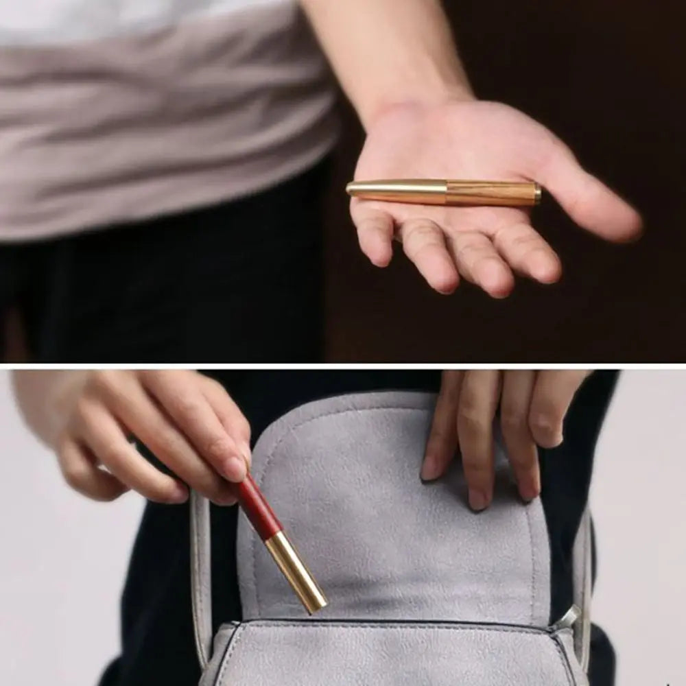 Vintage Brass & Sandalwood Mini Pocket Gel Pen | Gift Mini Pocket Pen HIP