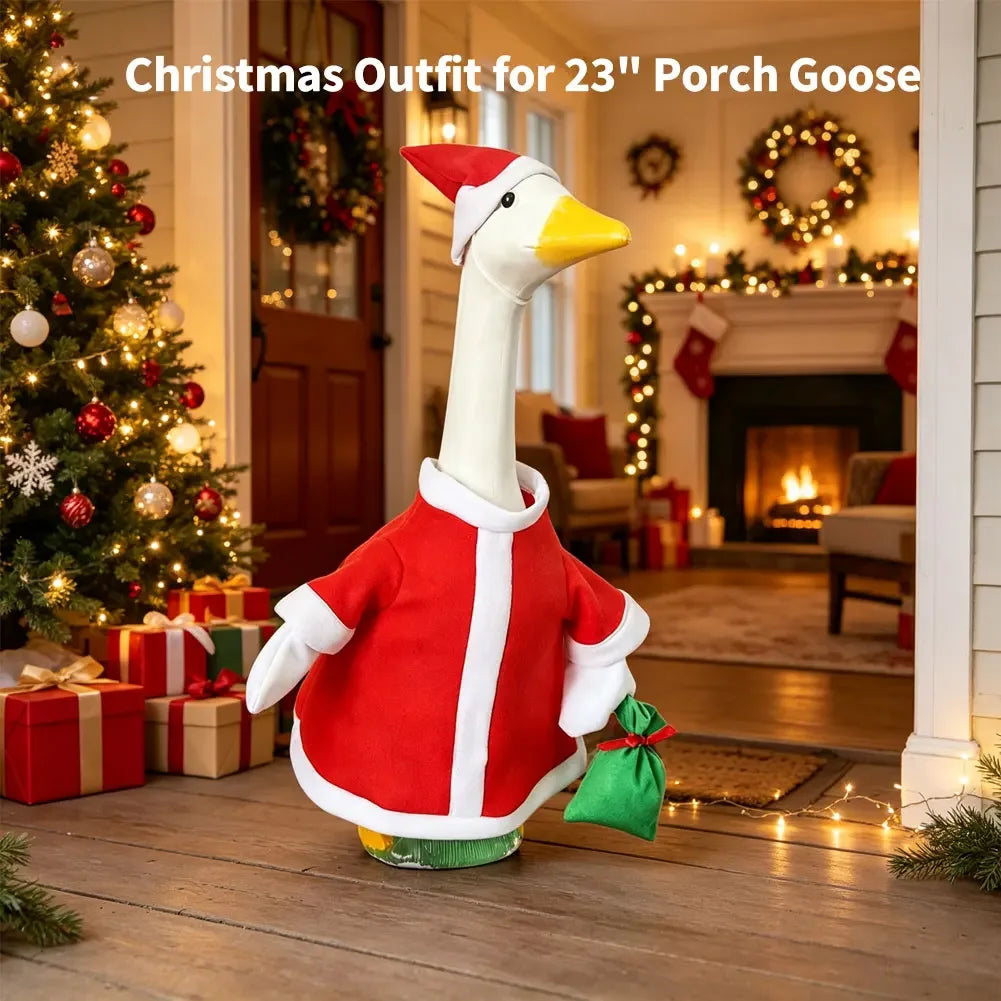 Porch Goose Outfit 23 Inch Christmas Santa Claus Elk Christmas Tree Costume Set Decor For Yard Lawn Garden HIP