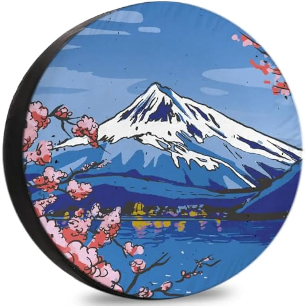 Mount Fuji Sakura Spare Tire Cover – Weatherproof Polyester Spare Tire Cover HIP Acquiesce 17 in