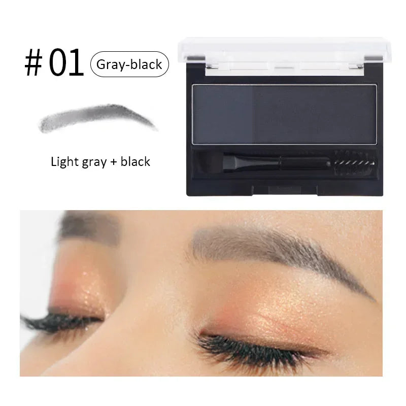 Double Color Eyebrow Powder Professional Makeup Palette Eyebrow Stamp Eye Brow Enhancers Eye Brows Shadow Make Up Brow Powder HIP 01 Only Brow Powder