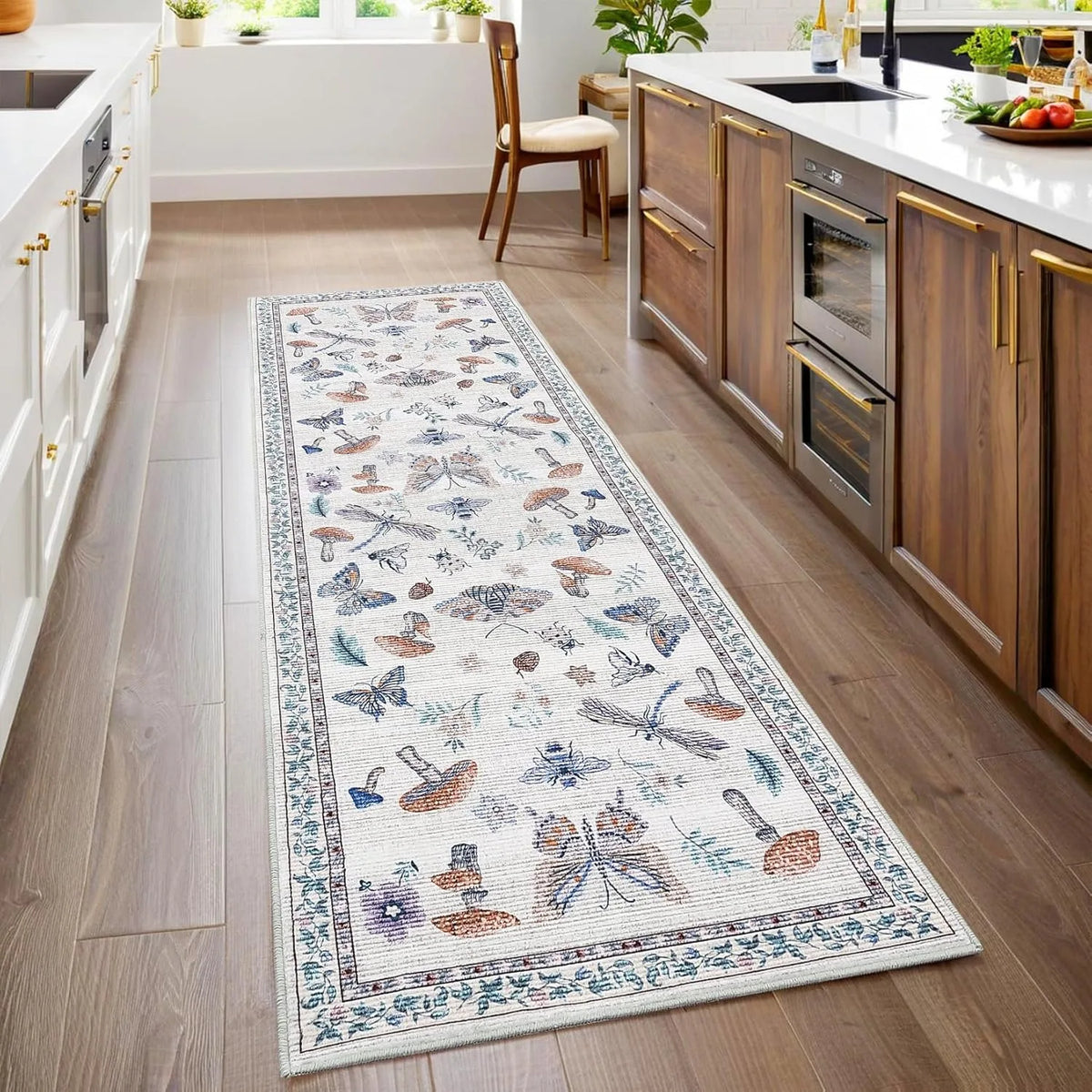 Insect Print Hallway Runner Rug – Non-Slip & Washable Hallway Runner Rug HIP