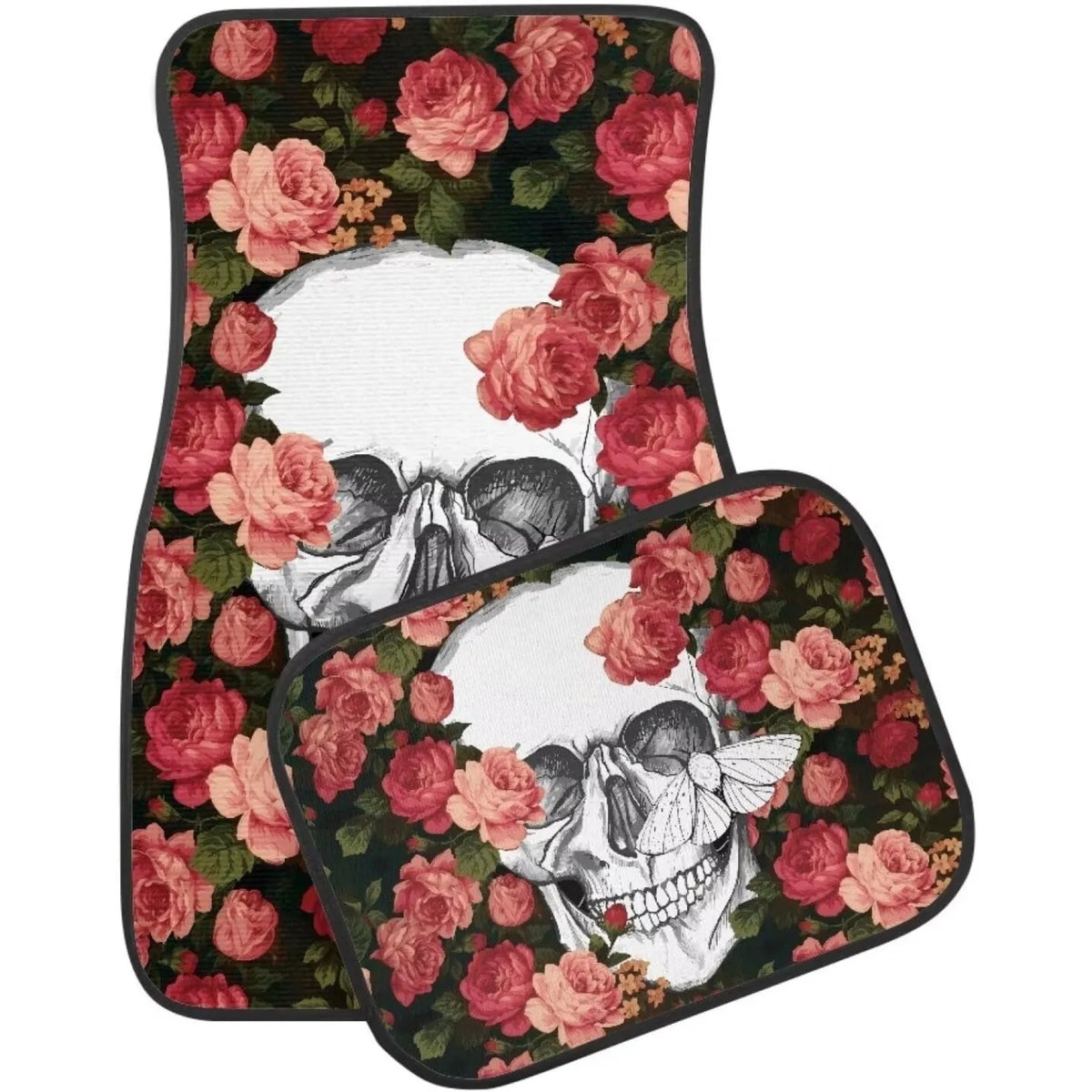 Rose Skull Car Floor Mats – Waterproof 4-Piece Set Car Floor Mats HIP
