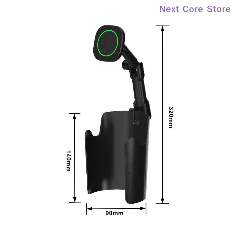 Car Cup Holder Magnetic Phone Mount – 360° Adjustable Arm Car Phone Mount HIP
