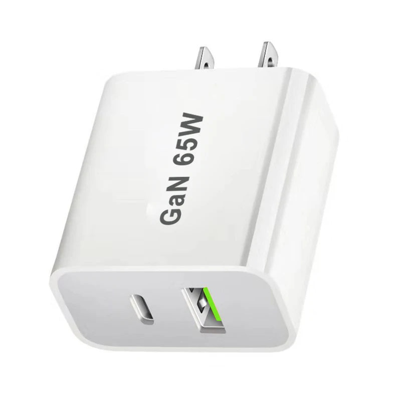 65W GaN USB-C Fast Wall Charger – 2-Port PD 3.0 | EU/US/AU/UK USB-C Wall Charger HIP