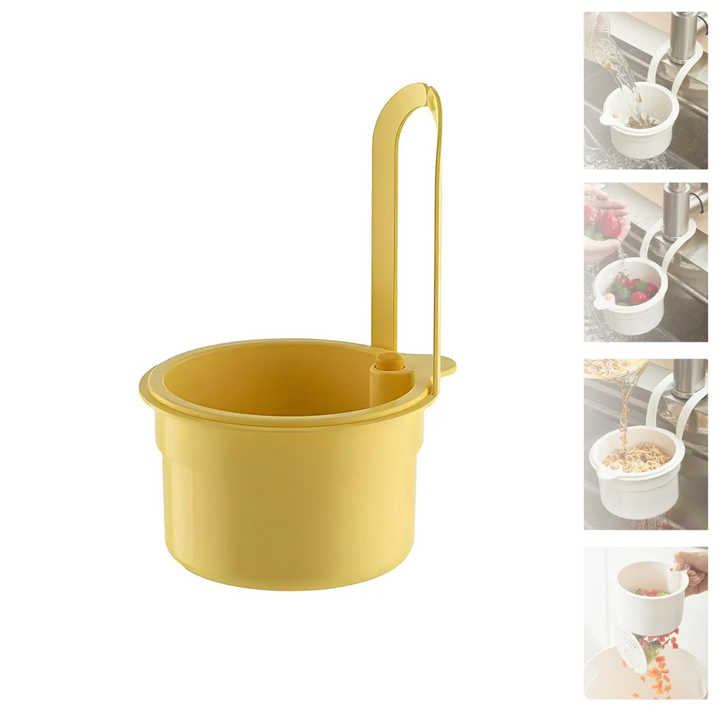 Self-Cleaning Sink Strainer Basket | Faucet Hanging Waste Filter Sink Strainer Basket HIP Yellow