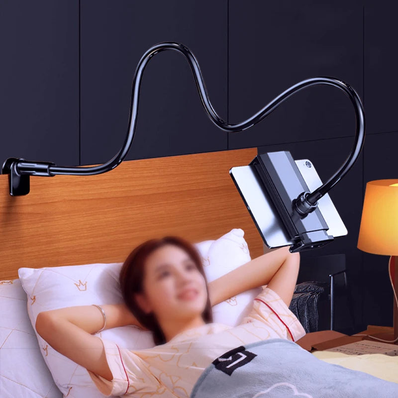 Gooseneck Tablet & Phone Holder – Flexible 360° Clip Bed Stand Tablet Phone Stand HIP