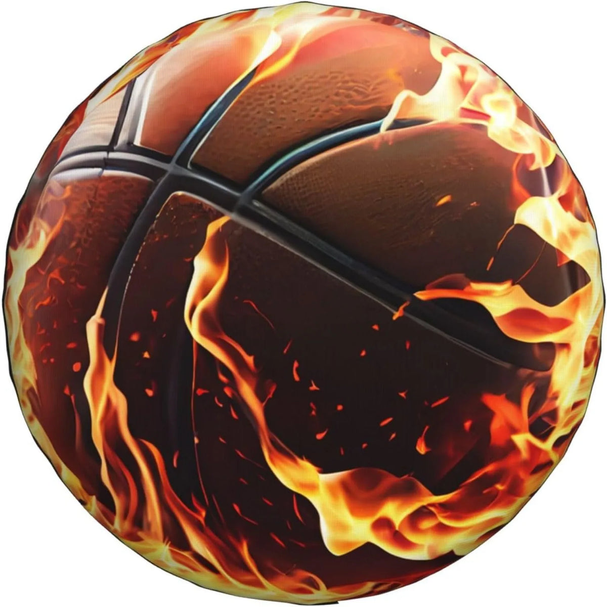 Burning Flame Basketball Spare Tire Cover – Weatherproof Spare Tire Cover HIP 1 14in