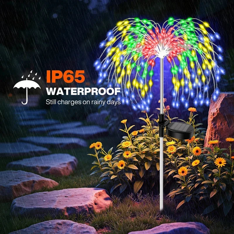 200 LED Solar Dandelion Firework Garden Lights – IP65 Solar Garden Light HIP