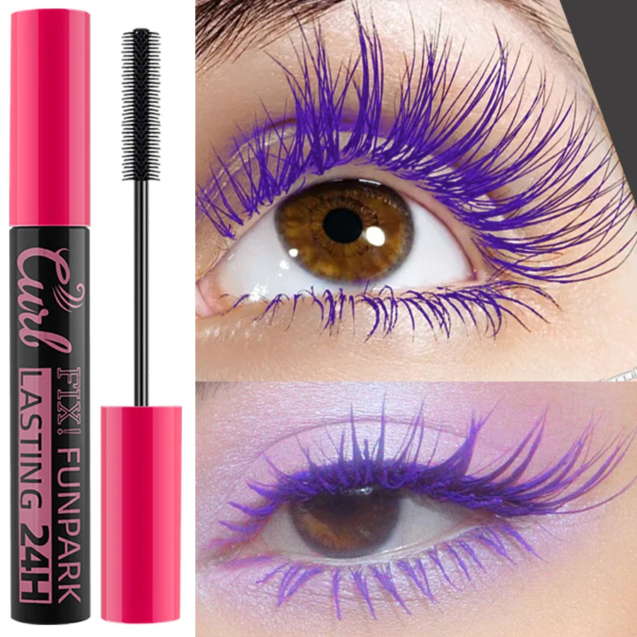 9 Color Mascara Thick Curl Waterproof Natural Eyelash Long Lasting Blue White Green Pink Black Eye Makeup Korean Cosmetics HIP