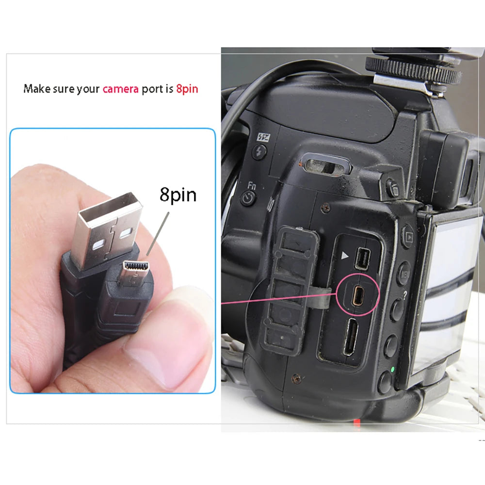 UC-E6 Mini 8-Pin Digital Camera Data & Charging Cable Camera USB Cable HIP