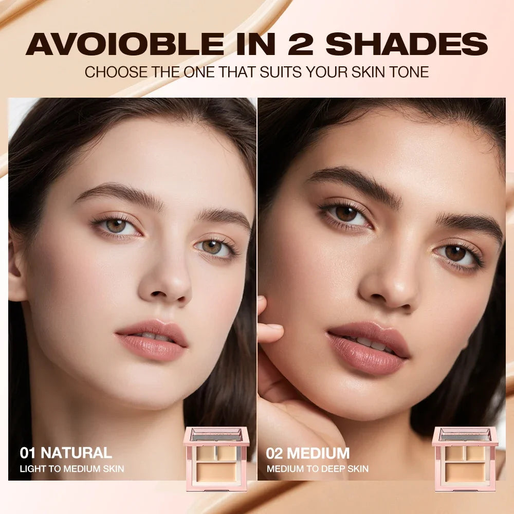 O.TWO.O 3-Tone Concealer Palette – High Coverage & Brightening Concealer Palette HIP
