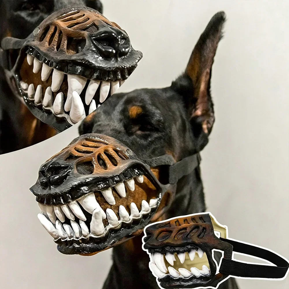 Dog Mask Halloween Mask Mobile Jaw Pet Dog Realistic Mischief Dog Mask Pet Teeth Halloween Role Playing Prop Medium Large Dog HIP