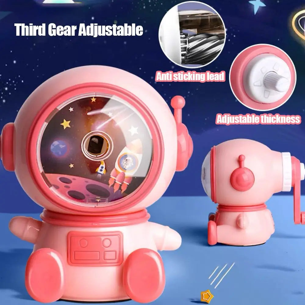 Astronaut Pencil Sharpener – 3-Gear Adjustable Hand-Crank Mechanical Pencil Sharpener HIP