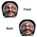 2-Pack Cartoon Grandma Car Headrest Covers | Easy Wash & Fit Car Headrest Cover HIP black
