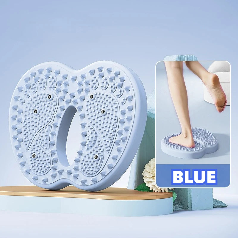 Household Inflatable Foot Massager Anti-slip Magnet Stone Stepper Pad Pressure Points Slimming in Situ Sports Fitness Equipment HIP blue No plug