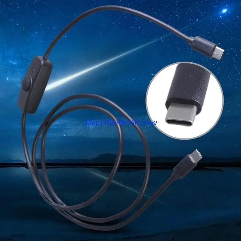 USB-C Cable with On/Off Switch & LED – 1m, 480Mbps USB-C Switch Cable HIP