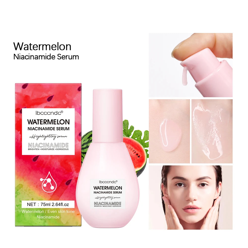 New Watermelon Glow Niacinamide Dew Drops Serum Makeup Primer Cream Lightweight Facial Serum & Priming Liquid Brightner HIP