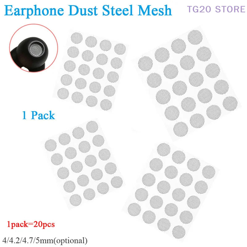 DIY Earphone Dustproof Steel Mesh 20-Pack | 4mm–5mm Earphone Accessories HIP