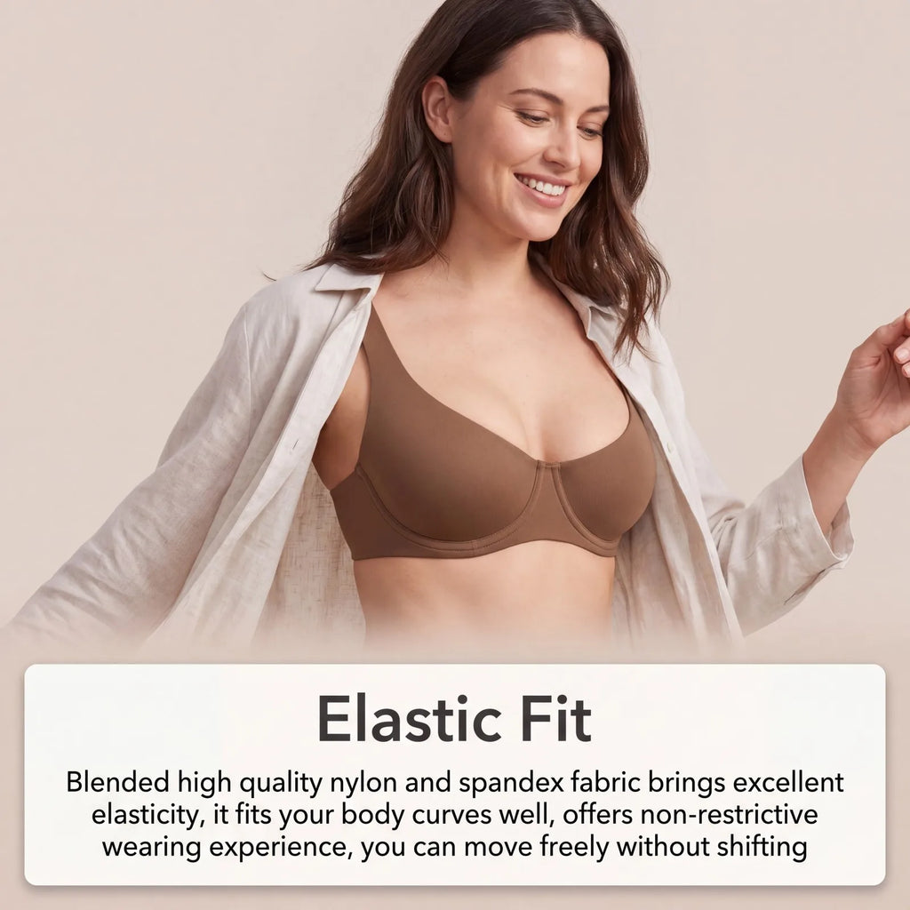 Zeriluna Underwire Unpadded Bra – Wide Strap Everyday Bralette Underwire Bralette HIP