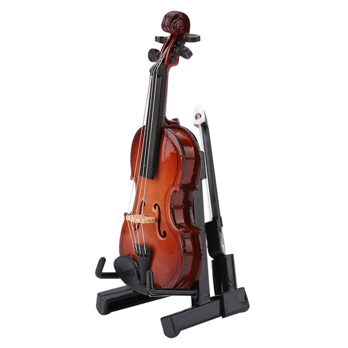 Miniature Violin Replica Miniature Violin Model with Stand Case Dollhouse Accessories Mini Musical Instrument Decor Gift HIP