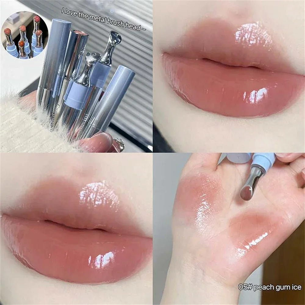 Metal Head Ice Diamond Essence Lip Tint Mirror Water Light Glass Lip Gloss Reduce Lip Wrinkles Moisturizer Lips Pluming Care HIP 05