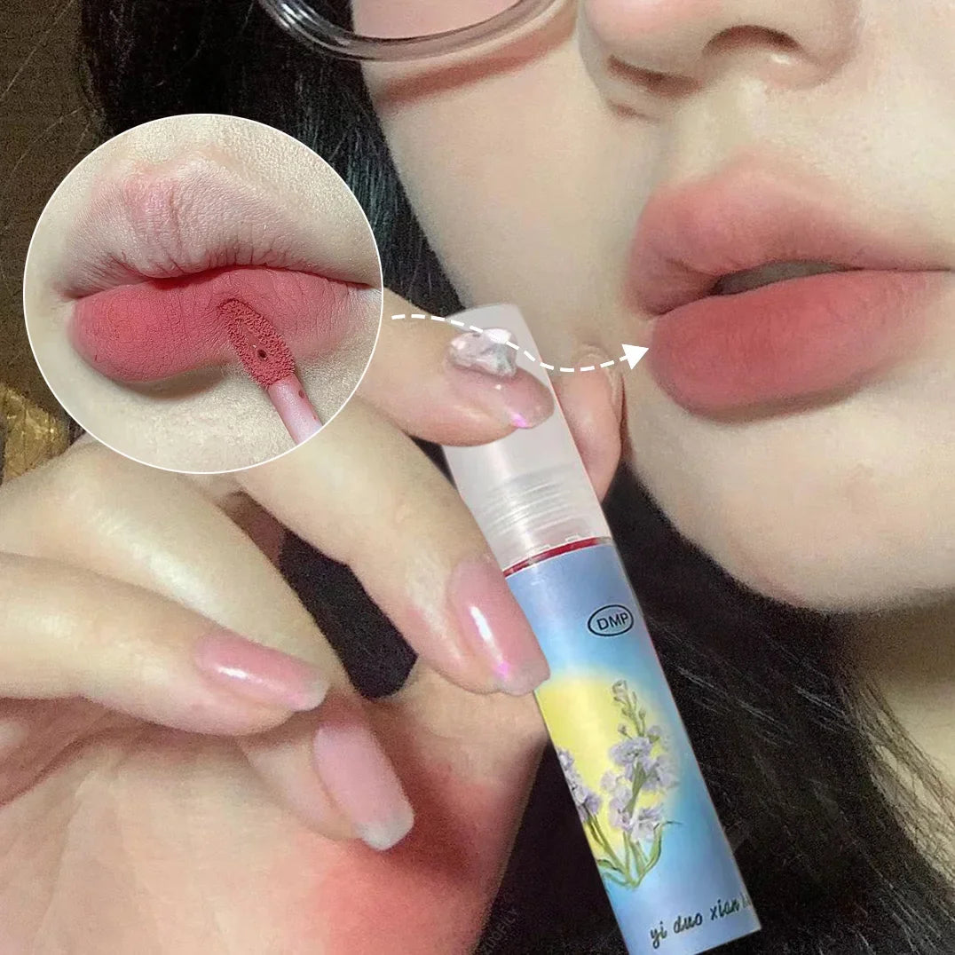 Rose Pink Matte Lip Glaze Velvet Liquid Lipstick Pigment Lasting Water Proof Lip Gloss Cosmetics Sexy Red Lip Tint Makeup Korean HIP