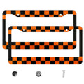 Racing Checkered License Plate Frame 2-Pack – Orange & Black License Plate Frame HIP 1