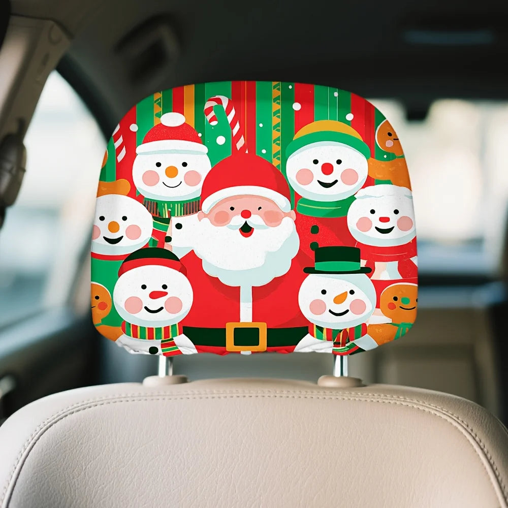 2-Pack Christmas Snowman Car Headrest Covers – Reusable Car Headrest Covers HIP