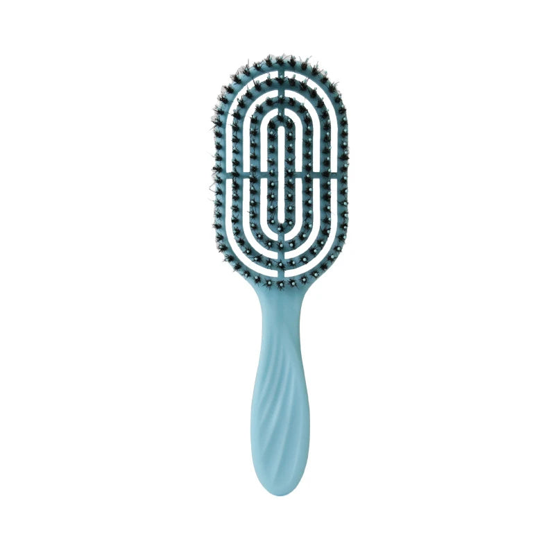 Detangling Curls Hairbrush Tangled Boar Bristle Hair Comb Define Hollow Out Hair Brush Dual Purpose Comb Hair Styling Tools HIP Blue 1