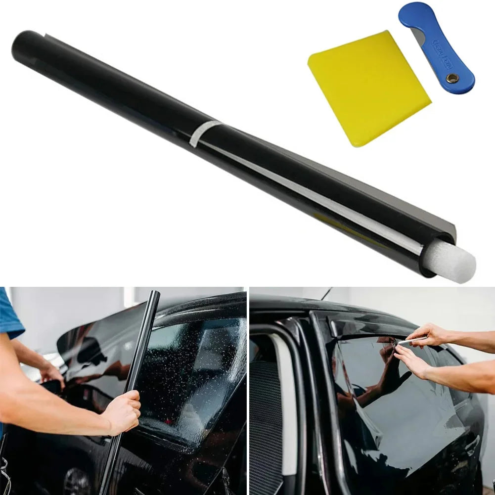 300x50cm Black Car Window Film Roll Car Auto Home Self Adhesive Glass Tint Privacy UV Protector Window Sticker Sun Shade Film HIP