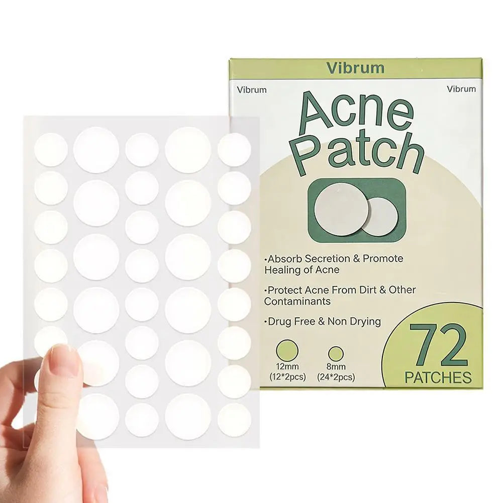 Hydrocolloid Acne Patch Waterproof Acne Removing PU Film Face Printing Spots Marks Invisible Acne Cleansing Patch HIP 72pcs
