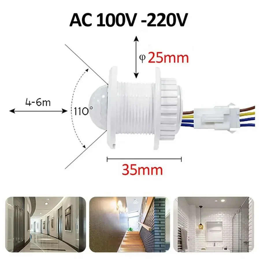 Infrared Movement Detector Adjustable Smart Time Delay PIR Motion Sensor Switch For LED Light Bulb Downlight Fan Lamp AC85-265V HIP