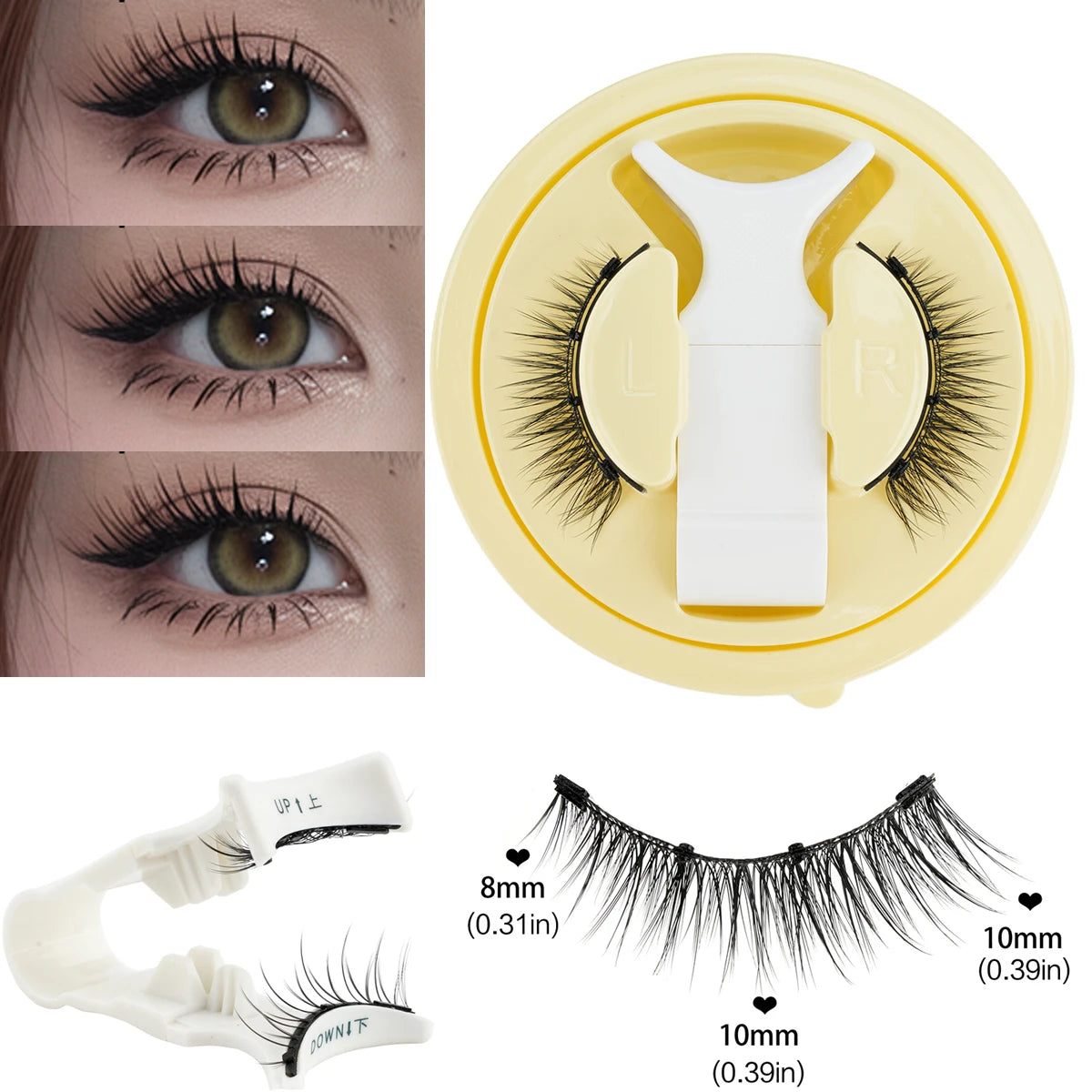 1/2 Pair Reusable Magnetic Eyelashes Tweezers Set Faux Mink Lashes Handmade 3D Natural False Eyelashes and Magnetic Tweezers Set HIP 1 pairs-LZ22